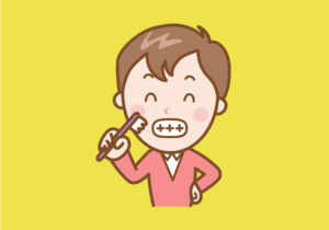 歯磨きをする男性